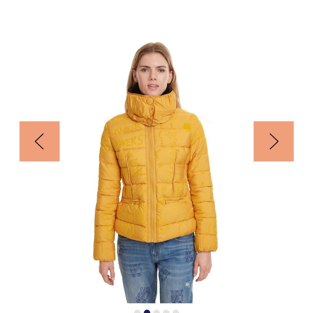 Desigual Yellow padded jacket